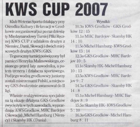 22.09.2007 - KWS CUP 2007